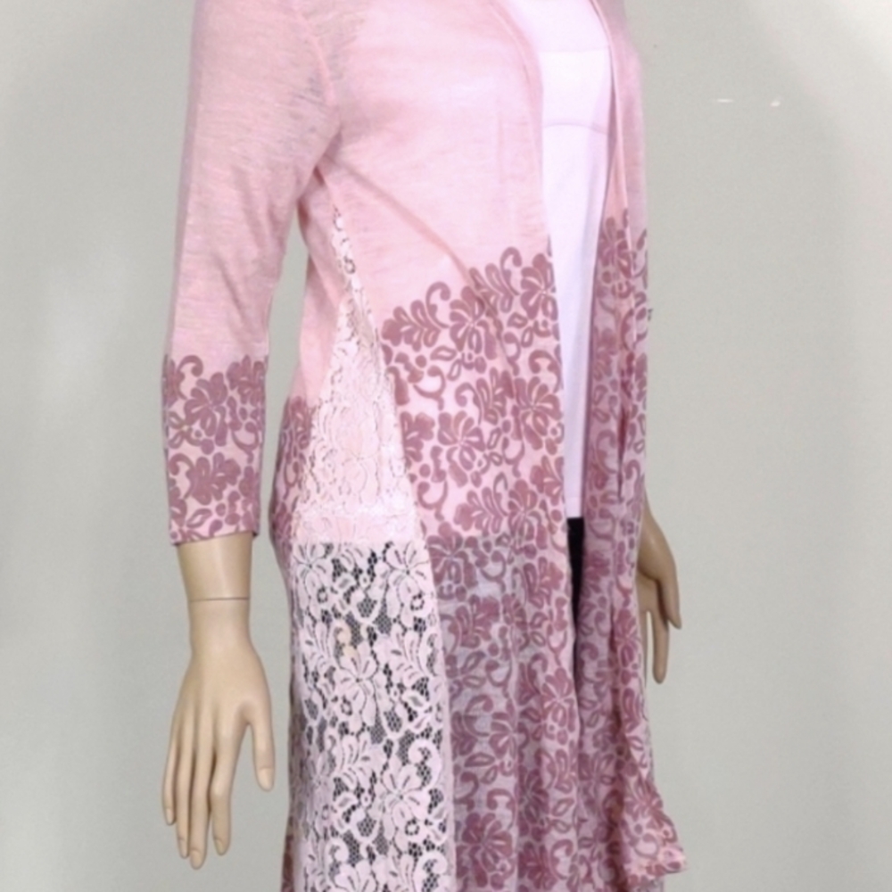 Simply Noelle Blush Knit Kimono/Duster - Picture 2 of 5